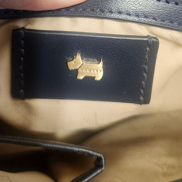 Radley London "Liverpool" Navy Blue  Leather Satchel/Crossbody Bag Ret.$348 - Picture 14 of 15